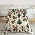 thumbnail image 2 of jejeloiu Brown Jungle Deer Full Size Comforter Sets,Retro Christmas Tree Bedding Comforter Set,Rustic Western Farmhouse Bedding Sets For Girls Kids,Microfiber Bedroom Decor Reversible,3 Pieces, 2 of 8