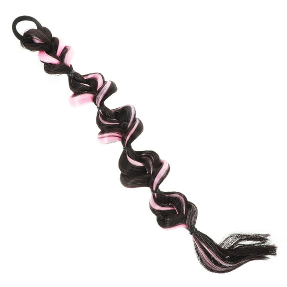 GAXIRE Versatile Pink Faux Braid Ponytail Hair Extension for Cosplay and Special Events