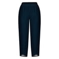 thumbnail image 4 of Women's Summer Comfortable Loose Wide Legged Fashion Solid Color Capris RXIRUCGD Bleu, Taille: 4TG, 4 of 5