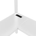 thumbnail image 2 of Twin XL Loft Bed with L-Shaped Desk and Wardrobe, Metal High Loft Bed Frame with USB Port and LED Lights, Storage Stairs and Adjustable Shelf, Milk White, Ships in 2 Boxes, 2 of 15
