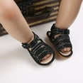 thumbnail image 6 of MEZZALL Spring Summer Children Baby Shoes Girls Boys Sandals Flat Bottom Light Open Toe Hook Loop Solid Color Roman Style Lovely Footwear, Black, 12-18 Months, 6 of 8
