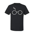 thumbnail image 2 of Wild Bobby, White Wizard Glasses and Lightning Scar, Movies, Men Graphic Tee, Black, 4X-Large, 2 of 4