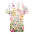 thumbnail image 4 of BEFOKA Floral Print Scrub Tops Women Short Sleeve V Neck Medicals Nurse Shirt Soft Casual Uniform with Pockets 2025 Nursing Workwear Scrub Tops for Women Holiday Scrub Shirts Comfortable Work Uniform, 4 of 5