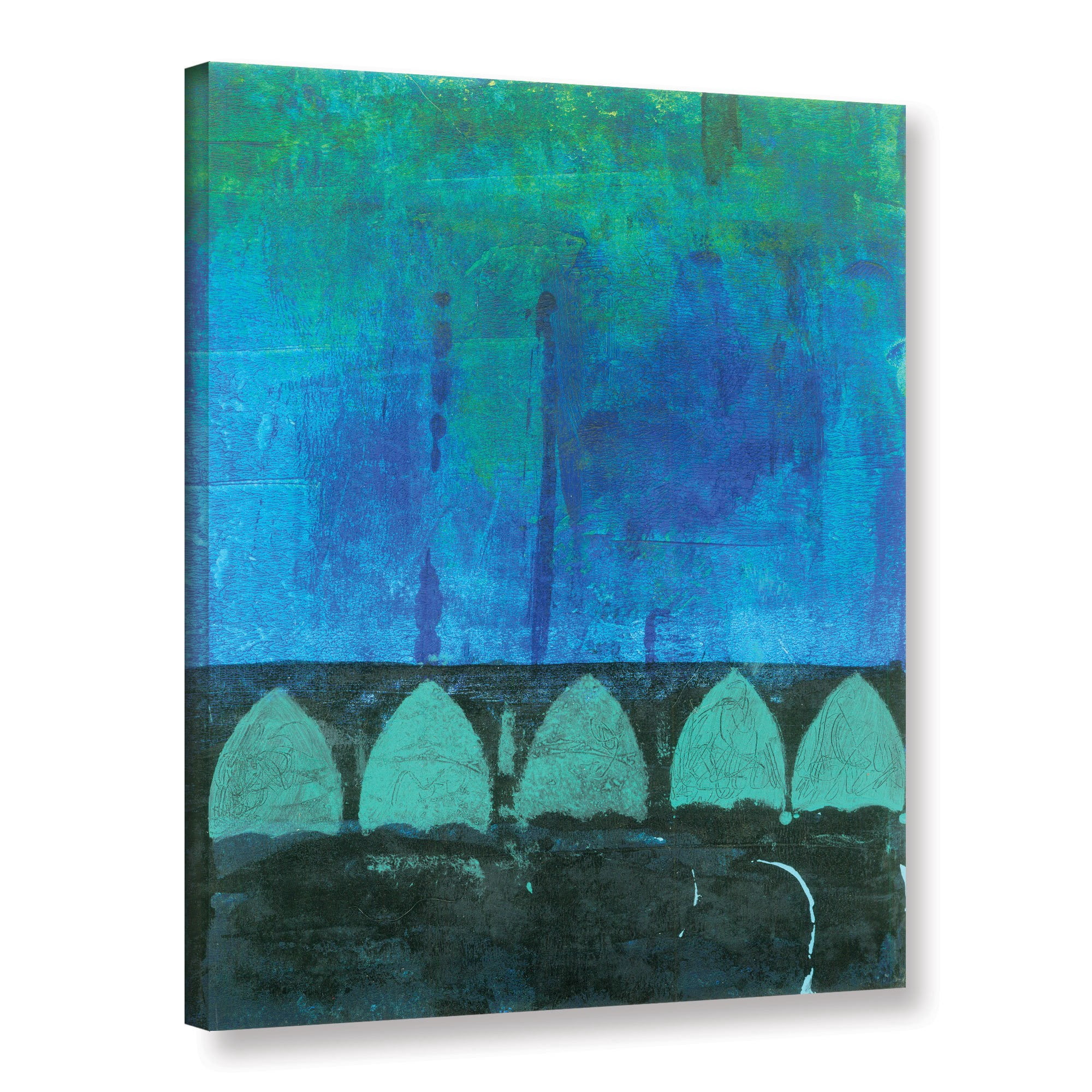 ArtWall Elena Ray "Blue-Green Abstract" Gallery-wrapped Canvas