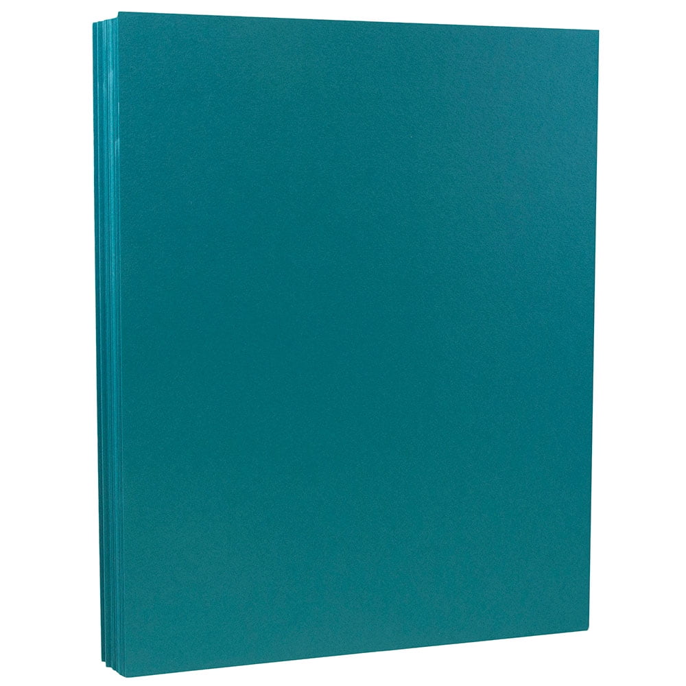 JAM Paper Cardstock, 8 1/2 x 11, 100lb Teal, 50 per Pack