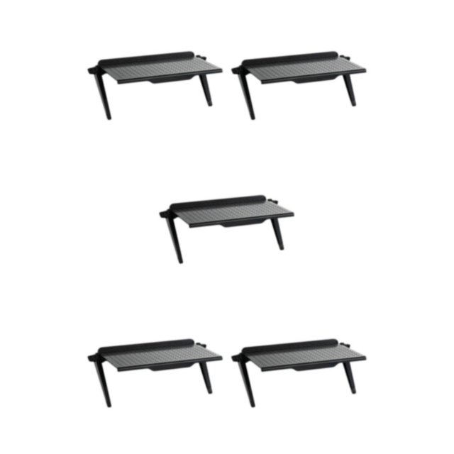 maskred Plastic TV Top Shelf Screen Storage Bracket Rack L 11.81x4.45 inch Black L 11.81x4.45 Inch 5Set