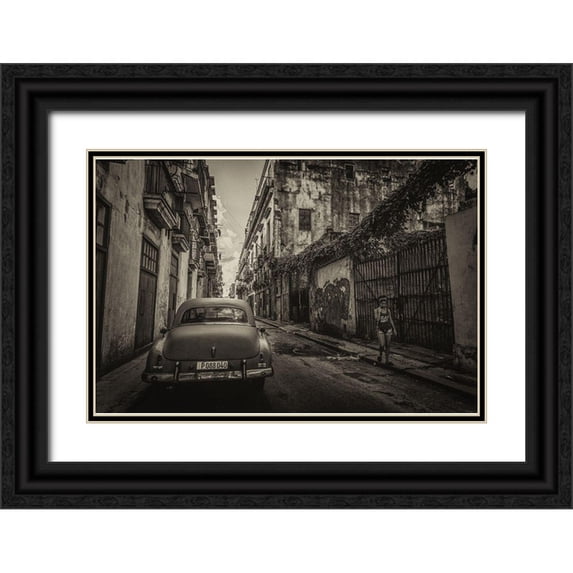 Morishige, Koji 18x13 Black Ornate Wood Framed with Double Matting Museum Art Print Titled - Habana Street II