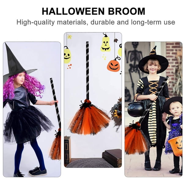 Juguete Temático Carnaval Cumpleaños Escoba De Bruja De Juguete Para Halloween - Accesorio De Disfraz Para Fiestas Infantiles, Cumpleaños Y Carnaval - 80 Cm De Largo Juguete Disfraz Bruja Niños