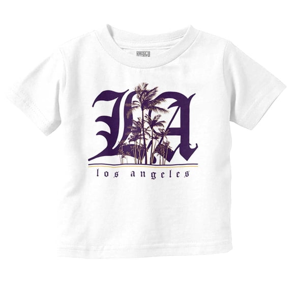 LA Los Angeles California Palm Trees Toddler Boy Girl T Shirt Infant Toddler Brisco Brands 6M