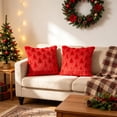 thumbnail image 3 of (2 pack) Christmas Pillows, Yamaziot Christmas Throw Pillows, 2Pack Christmas Tree Decorative Pillows Plush Sofa Cushion for Couch Xmas Home Decor, 18" x 18", Red, 3 of 8