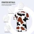 thumbnail image 4 of Balery Brown Black Cow Baseball Jersey for Men Casual Button Down Shirts Short Sleeve Active Team Sports Uniform-Medium, 4 of 9