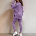 thumbnail image 6 of Dpjklzsn Women's 2 Piece Outfit Set, Oversized Crew Neck Long Sleeve Sweatshirt with Fitted Leggings for Casual Wear, 6 of 8