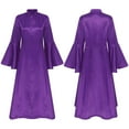 thumbnail image 1 of TiaoBug Robe pour Femmes d'Église et de Clergé à Manches Évasées Robe Élégante Robe Maxi de Clergé Robes de Pasteur d'Église Violet m, 1 of 6