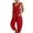 Red, variant on JINMGG Full Pants for Women Summer Womens Fashion Summer Solid Color Casual Sleeveless Suspender Jumpsuit