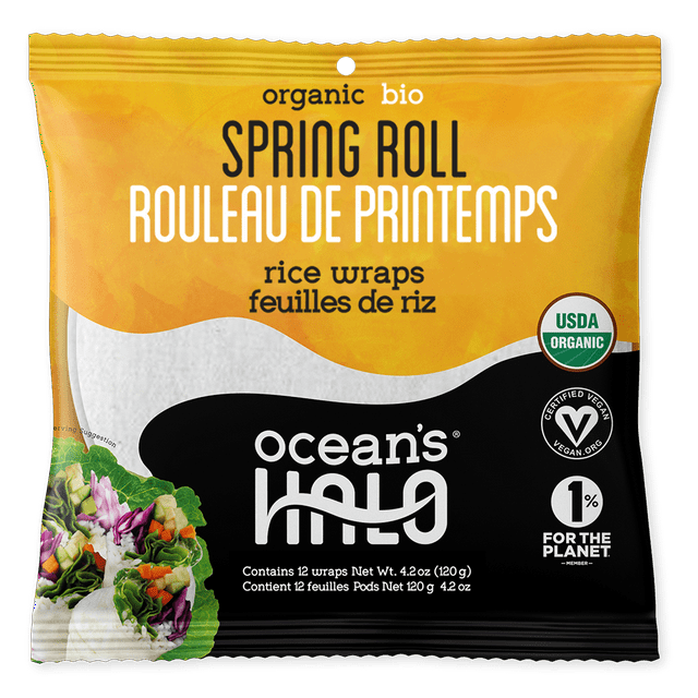 Ocean's Halo Organic Spring Roll Rice Paper Wraps, 120g