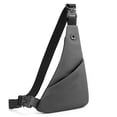 thumbnail image 1 of Bolso de pecho con película de cuero, bolso ajustado al cuerpo, bolso de pecho impermeable y voluminoso, bolso de hombro único, bolso de pecho, bolso de pecho diagonalgris, 1 of 5