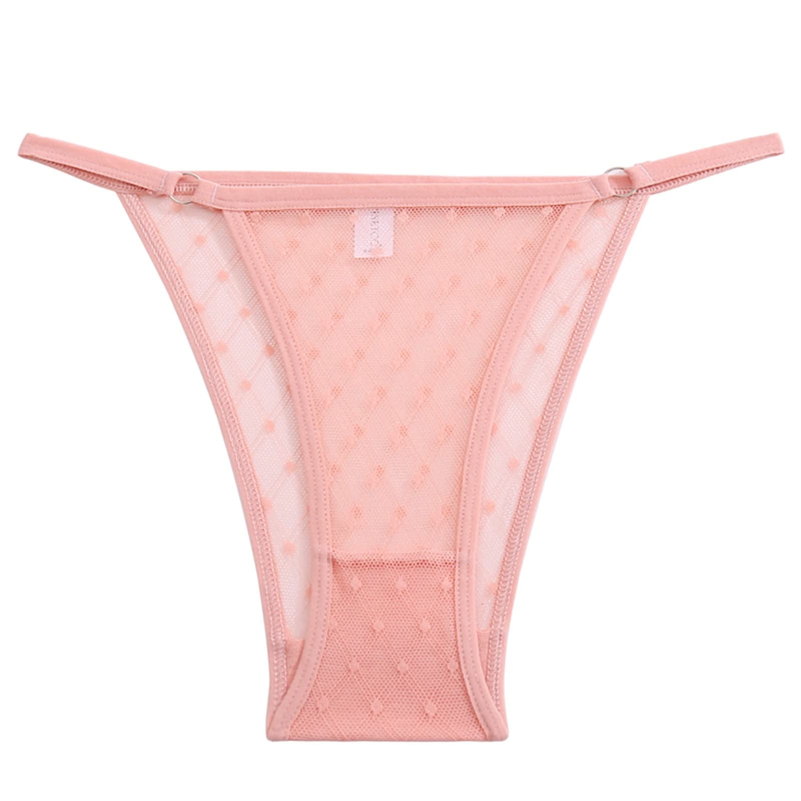 HUPOM Sheer Panties Panties For Girls Briefs Leisure Tie Seamless Waistband  Pink L 