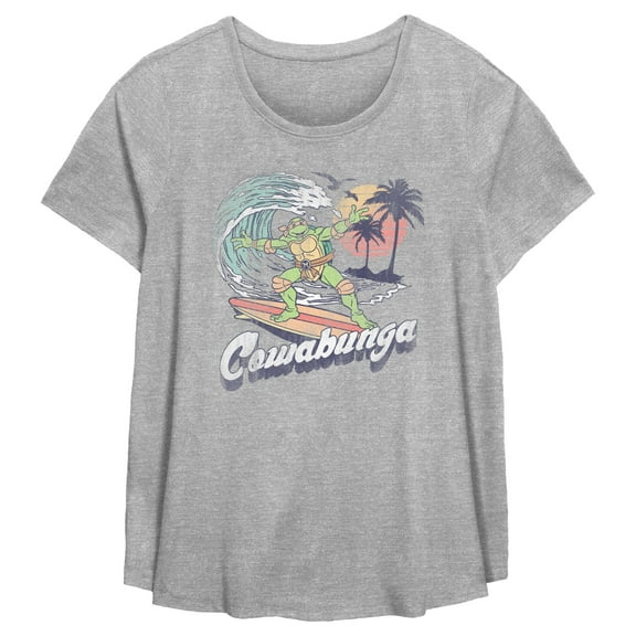Women's Teenage Mutant Ninja Turtles Retro Cowabunga Michelangelo Graphic T-Shirt
