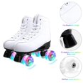 thumbnail image 3 of Patines LED de 4 ruedas Patines de doble hilera de cuero PU Patines de ruedas unisex duraderos y cómodos, 3 of 8