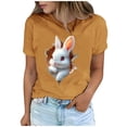thumbnail image 2 of Tops de Cuello Alto para las Mujeres Amante Impreso Camiseta Cuello Redondo Manga Corta, Poliéster Spandex, 2 of 7