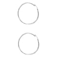 thumbnail image 2 of JewelStop 10k White Gold Shiny Tubular Hoop Earrings - 1.5x30mm, 1.2gr., 2 of 4
