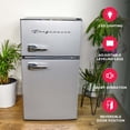 thumbnail image 3 of Frigidaire 3.1 Cu. ft. Retro Refrigerator with Freezer Compartment, 2-Door Compact Fridge, Platinum, 3 of 9