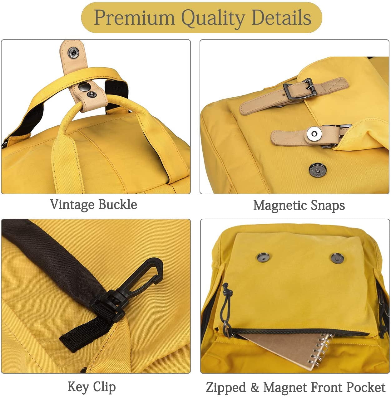 vaschy yellow backpack