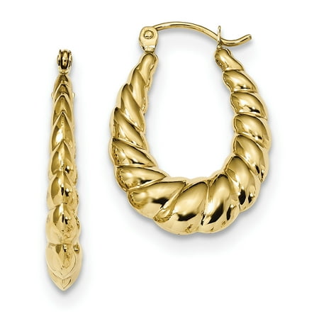 10kt Gold Polished Twisted Lightweight Hoop Earrings