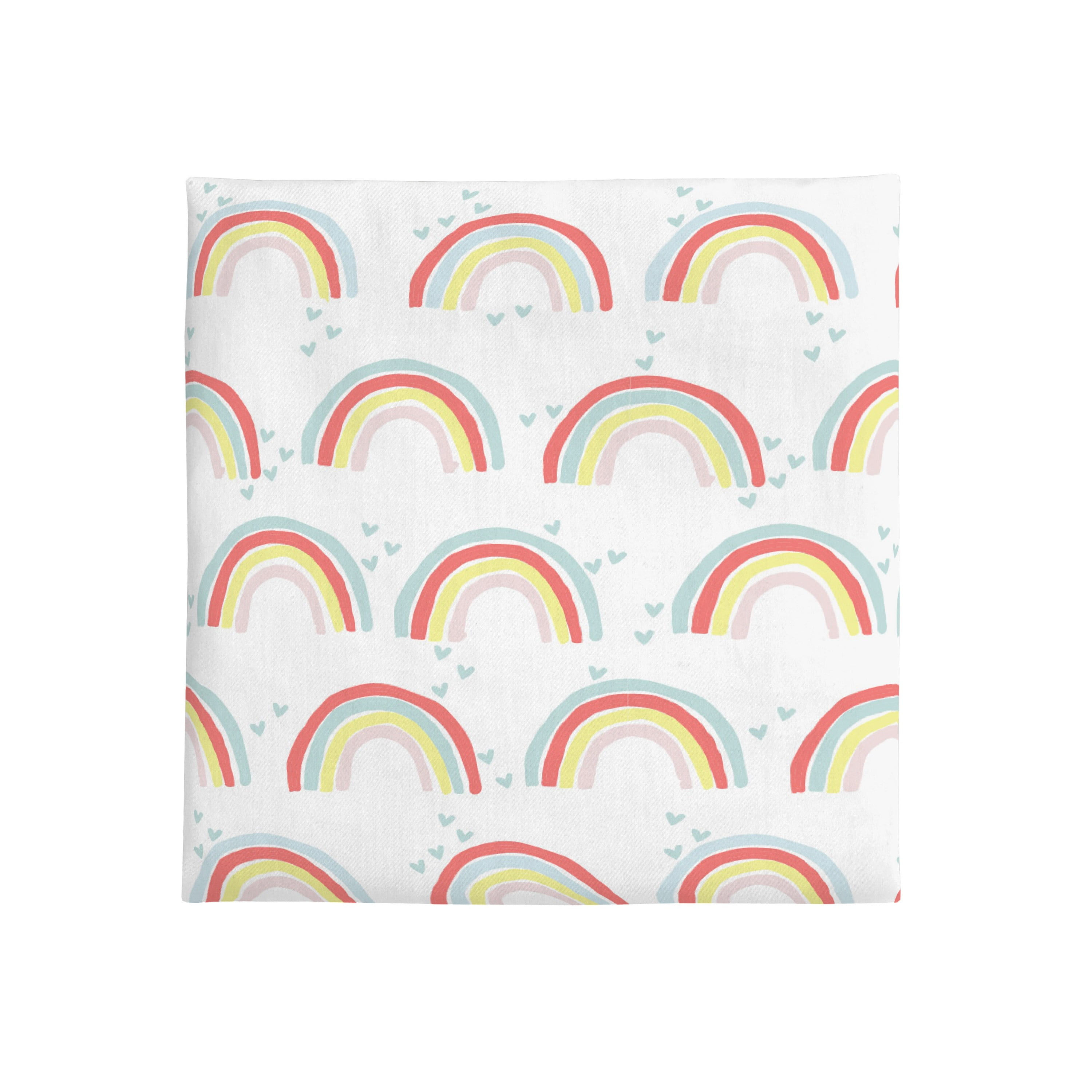 rainbow polka dot crib sheet