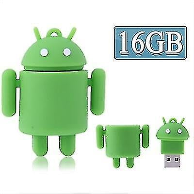Computer accessory sets 16gb android robot style usb flash disk green (HTOOQ)