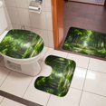 thumbnail image 4 of Green Trees Bath Mat 3 Piece Bathroom Rug Set, Forest Art Decor Spring Summer Nature Leaf Non Slip Bath Rug Contour Mat and Toilet Lid Cover, Absorbent Shower Mats Soft Bath Rugs and Mats Sets, 4 of 8