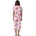 thumbnail image 2 of DISNIMO Butterfly Printed Womens Pajama Set, Cherry Blossom Printed Sleepwear Soft 2 Piece Pjs Set Short Sleeve Tops and Capri Pant, M, 2 of 7