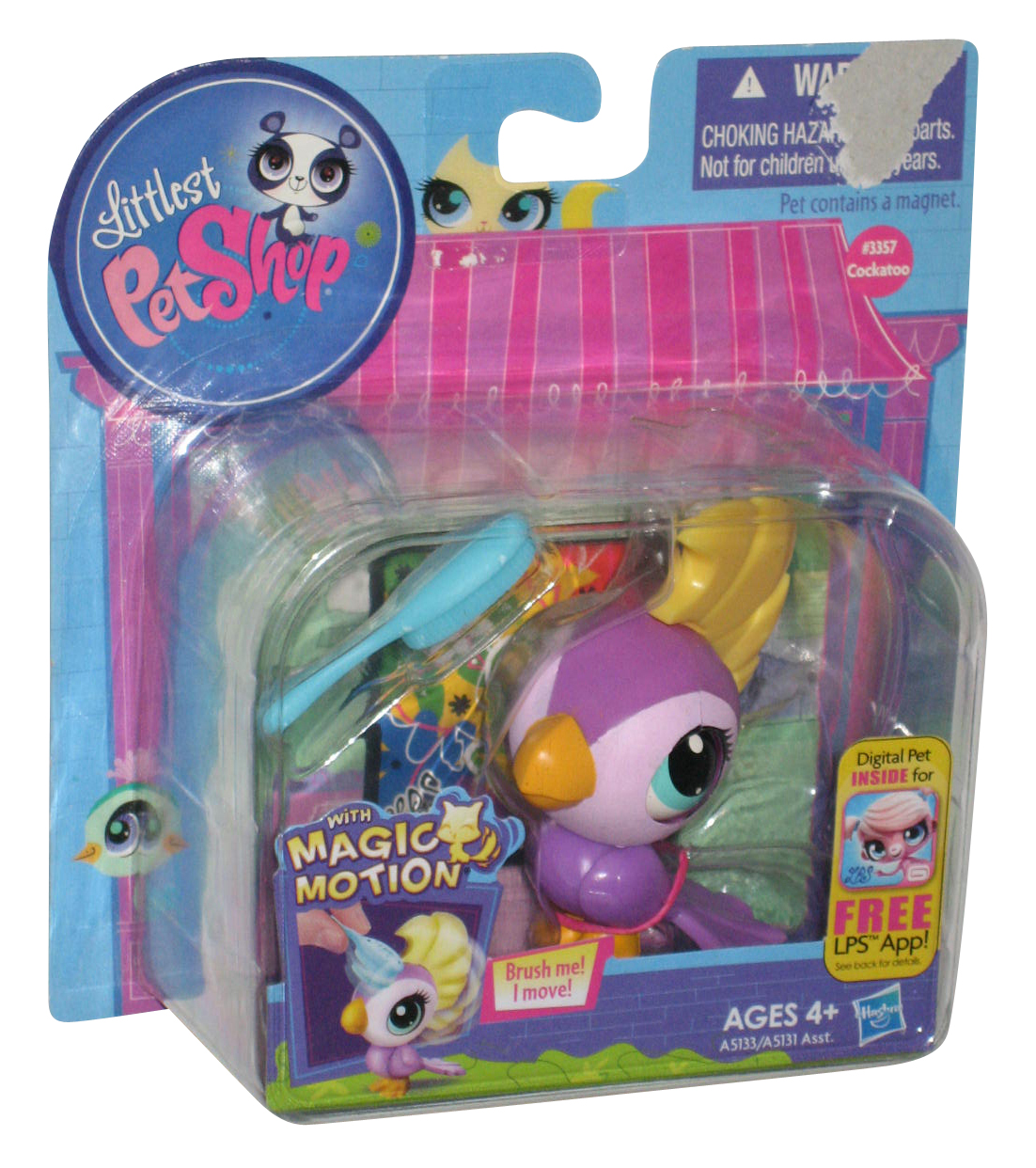 Littlest Pet Shop Magic Motion Cockatoo Toy Pet Hasbro Figure 3357