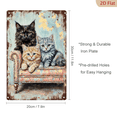 thumbnail image 3 of Vintage 8x12 Inch Tin Sign, Three Fluffy Kittens on Antique Sofa, Rustic Weathered Metal Wall Art with Black, Orange & Grey Cats, Victorian Style Decor for Home Kitchen, 3 of 7