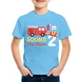 thumbnail image 3 of Huowey Toddler Shirt Casual Solid Color Short Sleeve Excavator Graphic T Shirt Suitable For Play And Everyday Wear Tee Shirts Tops,Light Blue,12-13 Years, 3 of 4