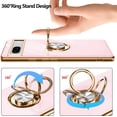 thumbnail image 5 of Compatible with Google Pixel 7 5g Cell Phone Case Ultra Slim Thin with 360°Finger Ring Stand Metal Electroplated Soft TPU Frame Full Body Shock-Absorption Bumper Hard Back Mobile Cover-Pink, 5 of 14
