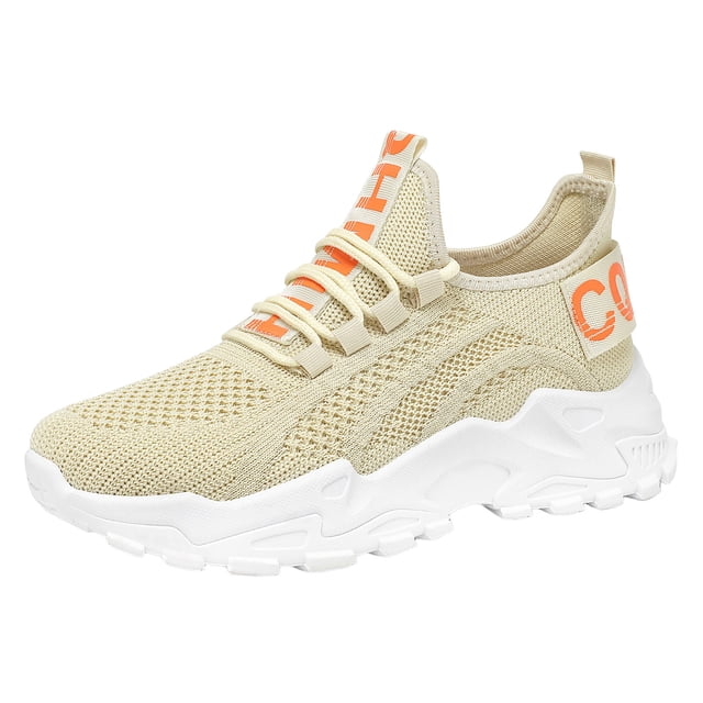 DXOUPM Chaussures de Sport pour Femmes en Maille Respirante à Lacets Course Randonnée Confortables Marche