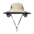thumbnail image 3 of 3 Speed Solar Powered Fan Hat with 2 Fans, Wide Brim Sun Hat for Outdoor Fishing, Hiking Gardening, USB Solar Charging, Mother's Day Gift for Women Mom, Birthday Gift for Girlfriend, Khaki, 3 of 7