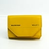 Authenticated Used Balenciaga Compact Wallet 529098 Unisex Leather Wallet (tri-fold) Yellow