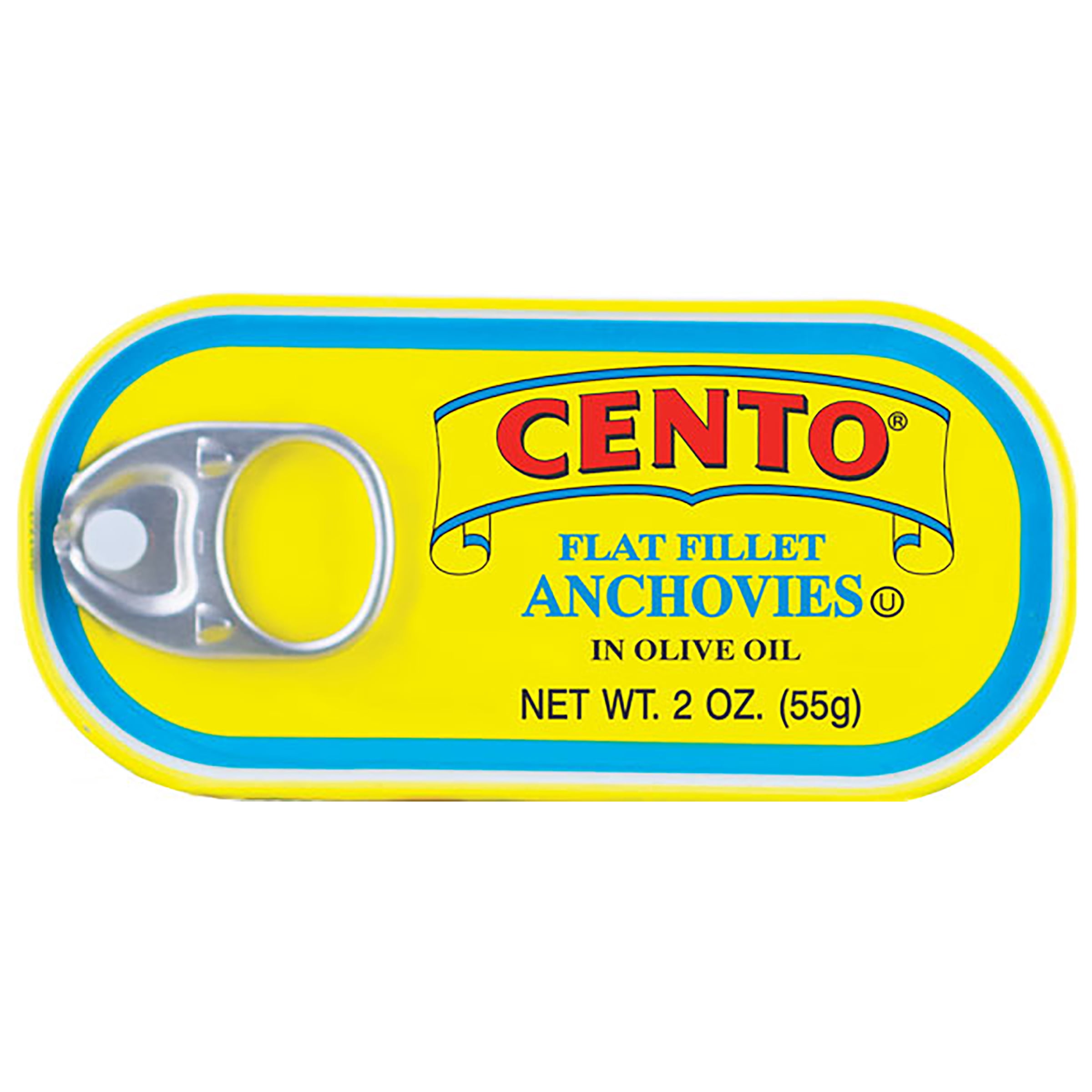 (5 pack) Cento Flat Fillet Anchovies in Olive Oil, 2 oz – Contains Fish (Anchovies)