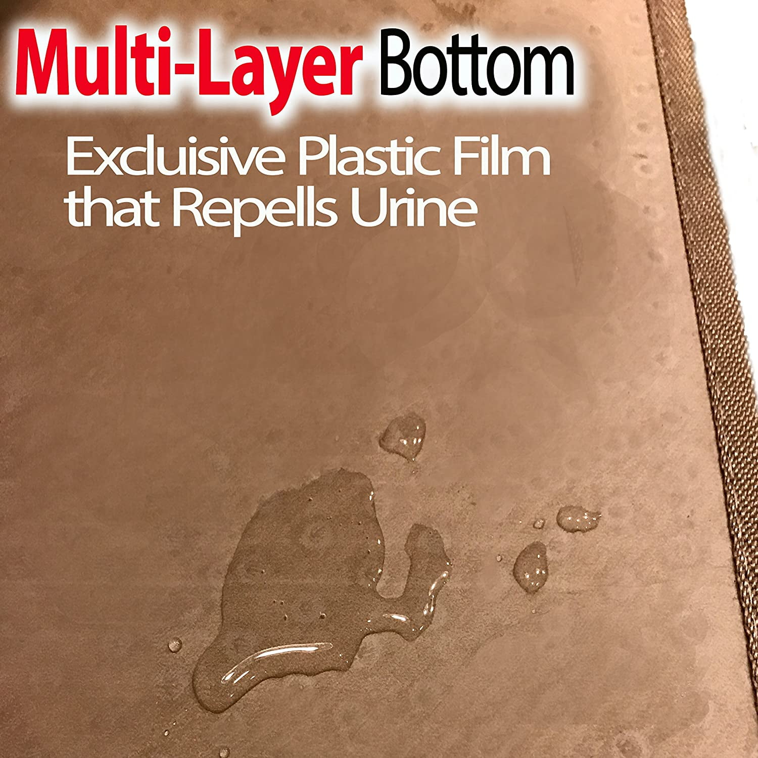 Jumbo Size Cat Litter Trapper by iPrimio - Litter Mat, EZ Clean Cat Mat, Litter Box Mat Water Proof Layer and Puppy Pad Option. Patented (32"x30" Brown)