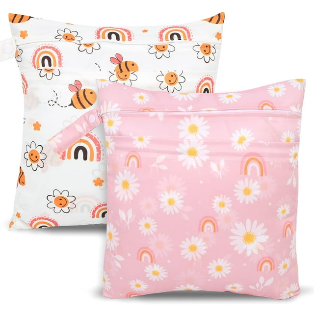 Bolsas de tela para pañales y secos SANFERGE, 40 x 36 cm, impermeables, 2 unidades