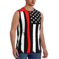 thumbnail image 2 of Pofeuu Firefighters USA Flag Print Men's Muscle T-Shirt, Sleeveless, Muscle Tank, Classic Muscle Tee Top For Men Casual Sleeveless Muscle T-Shirt Trendy Clothes-Large, 2 of 7