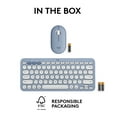 thumbnail image 3 of Logitech Pebble 2 Combo for Mac, Wireless Keyboard and Mouse, Slim, Quiet and Portable, Customizable, Tonal Blue, 3 of 14