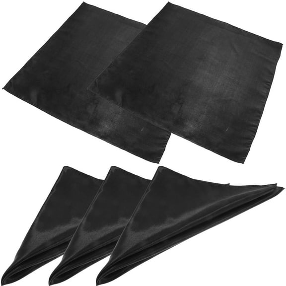 FONDOTIN 5Pcs Black Satin Cloth Napkins for Families and Couples at Parties