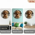 thumbnail image 4 of 2D Flat 1pc 10Inch 25cm Wooden Round Wall Clock with Cute Poodle Design - Silent, Battery Operated - Ideal for Bedroom, Living Room, Study, Garage, for Man Cave Decor, Clock Wall Decor, 4 of 7