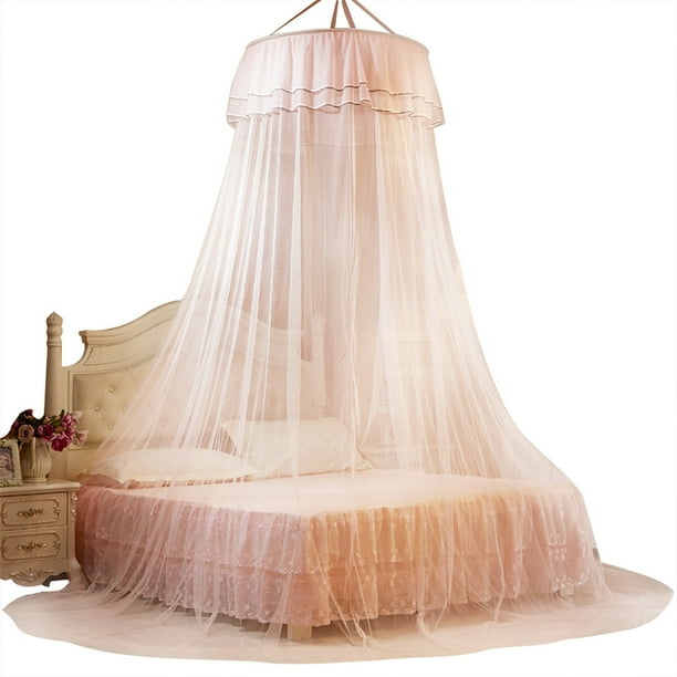 Mosquitera de encaje estilo princesa con forma de princesa y dosel redondo transpirable para cama (verde jade)