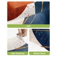 thumbnail image 4 of Navy Blue Burnt Orange Bar Stool Covers Set of 2, Modern Boho Art Geometric Stretch Washable Bar Chair Covers with Backs, Removable Pub Counter Height Chair Cover for Kitchen Dining Room Cafe, 4 of 7
