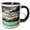 Black/White, variant on 3drose, Argentina, Tierra Del Fuego National Park. Magellan Strait, Mountain., 11oz Two-tone Green Mug