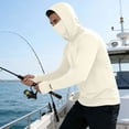 thumbnail image 4 of Men's UPF 50+ Sun Protection Hooded Shirt with Mask Sun Protection Long Sleeve Shirts Rash Guard, 4 of 8